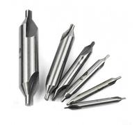 Lot de 6 forets centraux HSS à double extrémité 60 degrés pour centrage de tour, repérage et fraisage, argent - Compatible avec le travail des métaux et les applications d'atelier