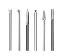 Lot de 6 forets en métal pour outils rotatifs, tige de 3 mm, compatible avec la plupart des meuleuses pour bois, meubles, sculpture, bonsaï et projets de bricolage