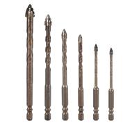 Lot de 6 forets excentriques dentelés à quatre tranchants, foret excentrique à 4 tranchants multifonctionnel à haute résistance