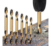 Lot de 6 forets hélicoïdaux HSS à double tête 3-6 mm pour métal, acier inoxydable et bois, compatibles avec perceuse manuelle et perceuse d'établi