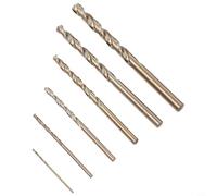 Lot de 6 forets HSS M35 Cobalt 2/3/4/5/6 mm pour métal en acier inoxydable, pointe fendue à 135 degrés, tige ronde pour perceuse manuelle