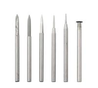 Lot de 6 forets rotatifs de rechange pour sculpture sur bois - Couramment utilisés pour le dessin au trait et les meuleuses à matrice - Cette compatibilité augmente votre gravure (A)