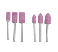Lot de 6 forets rotatifs électriques pour nail art avec tige de 3 mm, têtes de meulage et de polissage pour métal, bois, jade, corindon rouge, haute dureté