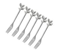 Lot de 6 fourchettes à apéritif en acier inoxydable - Fourchette à dessert - Mini fourchette à gâteau - Fourchette à fruits pour la maison et les fêtes
