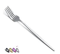 Lot de 6 fourchettes à dessert en acier inoxydable mat - Fourchettes à salade pour la maison, la cuisine ou le restaurant - Passe au lave-vaisselle (argent mat, 21,6 cm)