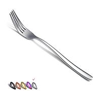 Lot de 6 fourchettes à dîner en acier inoxydable - Argenterie pour la maison, la cuisine ou le restaurant - Passe au lave-vaisselle - Argenté - 20,3 cm