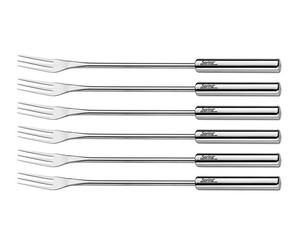 Lot de 6 fourchettes à fromage en inox pour fondue savoyarde
