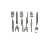 Fackelmann Fourchettes à huîtres 32133, Lot de 6, Acier inoxydable, Argenté, 12,5 cm