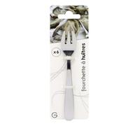 Lot de 6 fourchettes à huitres en inox