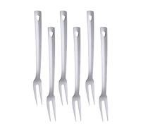 Lot de 6 fourchettes à viande argentées de 31,2 cm pour cuisine, en acier inoxydable plaqué titane, ergonomiques et polies intégrales, passent au lave-vaisselle
