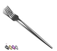 Lot de 6 fourchettes de table en acier inoxydable noir mat, 21,6 cm, pour dessert, salade, table pour la maison, la cuisine ou le restaurant, passe au lave-vaisselle