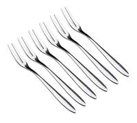 Lot de 6 fourchettes en acier inoxydable pour huîtres et crustacés, apéritifs, cocktails, salades, desserts, fruits, pour anniversaire, mariage, fête, voyage