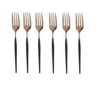 Lot de 6 fourchettes noir et rose doré Luxy"
