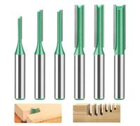 Lot de 6 fraises à rainurer avec tige de 8 mm, Ø 3 mm, 4 mm, 5 mm, 6 mm, 7 mm, 8 mm, fraise à rainurer pour le travail du bois