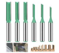 Lot de 6 fraises à rainurer avec tige de 8 mm, Ø 3 mm, 4 mm, 5 mm, 6 mm, 7 mm, 8 mm, tige de fraise, fraise à rainurer pour le travail du bois