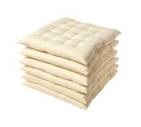 Lot de 6 Galette de Chaise Capitonnée 40 x 40 cm Crème