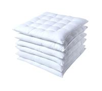 HOMESCAPES Galette de Chaise 40x40 cm, Lot de 6, Coussin de Chaise en Coton, Coloris Blanc