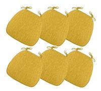 Lot de 6 Galettes de Chaise 43x41cm,Coussin de Chaise Épais pour Intérieur & Jardin,Coussin En lin Naturel,AntidéRapant AméLioré pour Salle à Manger,Cuisine,Café(Size:1 Count (Pack of 1),Color:F)