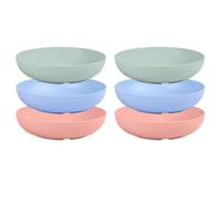 Lot de 6 gamelles peu profondes en paille de blé pour chat - Convient pour nourriture humide et sèche - Passe au micro-ondes et au lave-vaisselle - Légères et polyvalentes