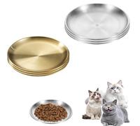 Lot de 6 gamelles plates pour chat - En acier inoxydable 304 - Convient pour chatons et chiots