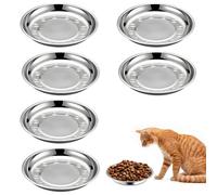 Lot de 6 gamelles pour chat en acier inoxydable - Gamelles de rechange plates en acier inoxydable - Gamelles pour chat - Gamelle pour chat - Gamelle de nourriture pour chat - Bol d'alimentation pour