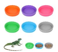 Lot de 6 gamelles réutilisables en silicone pour nourriture et eau pour gecko à crête pour lézard, anoles, dragons barbu, terrarium, accessoires pour tortue, crabe et petit animal de compagnie, 6