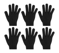 Lot de 6 gants exfoliants en bambou pour le bain et le corps - Pour éliminer les poils incarnés et les peaux mortes - Pour douche, spa et massage - Noir profond
