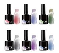 Lot de 6 gel pour ongles - gel avec correspondance de couleur à la température - Application facile Manucure durable 21 jours pour voyage plage mariage