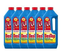 Lot de 6 Gels Déboucheur spécial toilettes - détruit les bouchons des WC - avec javel - 1L