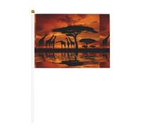 Lot de 6 girafes d'Afrique Majestic Tree - 14 x 21 cm - Pour agiter le drapeau, la cour, le salon, les fêtes de fin d'année.