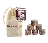Lot de 6 Glaçons en granit rose - ON THE ROCKS - Les pierres à vin - Sachet coton naturel