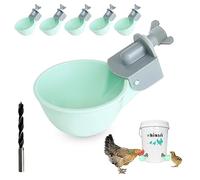 Lot de 6 gobelets à eau pour poulet, système anti-fuite, peut contenir 50 % d'eau en plus, convient pour poussins, canards, cailles, dinde