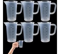 Lot de 6 gobelets doseurs de 100 ml - Petit gobelet doseur de précision - Avec set gradué - Petit - Convient pour la cuisson en cuisine et les applications de laboratoire (transparent)
