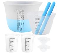 Lot de 6 gobelets doseurs en silicone pour résine époxy, gobelets en silicone 1000 ml/500 ml/100 ml/15 ml avec 2 agitateurs en silicone pour résine époxy, bricolage, bricolage, laboratoire