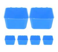 Lot de 6 Gobelets Suspendus pour Cage en PE, 12, 5x9, 5x6cm