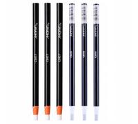 Lot de 6 gommes à effacer à double pointe en caoutchouc flexible avec extrémités de 0,5 cm et 0,7 cm, gommes de précision pour crayons, graphite, croquis, fusain, dessin, gommes correctrices