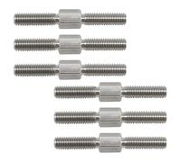 Lot de 6 goujons hexagonaux à double extrémité M6 x 50 mm avec filetage à droite et à gauche en acier inoxydable 304 de longueur égale