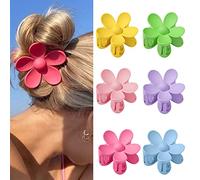 Lot de 6 Grandes Pinces à Cheveux, pinces à cheveux antidérapantes en forme de fleur mate pour femme Pinces à Cheveux à Pince à Griffes Colorée pour Femmes,Filles,Cheveux épais et Fins…