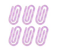 Lot de 6 grandes trombones marque-pages en acrylique violet | Grand trombone en acrylique pour marque-page décoratif pour organiser des documents, des notes, des cartes, des livres