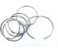 Lot de 6 grands anneaux de reliure en métal de 8,9 cm, faciles à ouvrir et à fermer, anneaux de rideau de douche circulaires argentés de 8,9 cm pour rideau, salle de bain, décoration d'intérieur