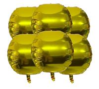 Lot de 6 grands ballons dorés - Ballons ronds 4D - Grands ballons ronds en aluminium doré de 55 cm - Décoration de bal de fin d'année - Accessoires de fête d'anniversaire