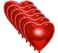 Lot de 6 grands ballons en forme de cœur - 81,3 cm - Pour la Saint-Valentin, les mariages, les fiançailles, les anniversaires de mariage - Rouge