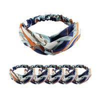 Lot de 6 grands bandeaux turbans, style bohème, élastiques, nœud torsadé, pour le sport, la course, le yoga, le fitness