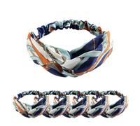 Lot de 6 grands bandeaux turbans, style bohème, élastiques, nœud torsadé, pour le sport, la course, le yoga, le fitness