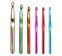 Lot de 6 grands crochets en aluminium de 7 mm, 8 mm, 9 mm, 10 mm, 12 mm, 15 mm, 6 crochets de taille standard