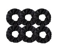 Lot de 6 grands élastiques à cheveux en satin multicolores, couleur unie, for les saisons, le quotidien et rendez-vous Doux pour les cheveux contre la casse(Color7)