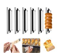 Lot de 6 grands moules en corne de crème de 12,5 cm, moules à pâtisserie antiadhésifs pour croissants, perles, croissants au chocolat, rouleaux de brioche, cornet de crème glacée, dessert de fête