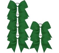 Lot de 6 grands nœuds élastiques for cheveux faits main, accessoires for pom-pom girls, adolescentes et sportives Pour Femmes(Green)