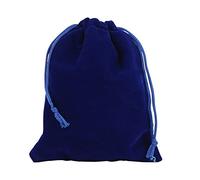 Lot de 6 grands sachets en velours avec cordon de serrage - 30 x 40 cm - Bleu roi