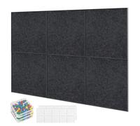 Lot de 6 grands tableaux d'affichage en feutre 90 x 60 cm 30 x 30 cm avec 60 punaises et 30 pastilles adhésives - Tableau mémo décoratif pour bureau, maison, école